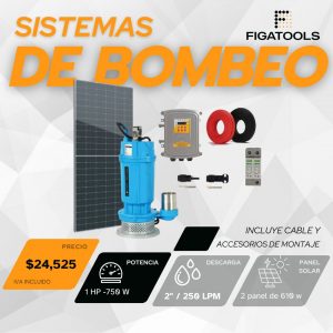Kit de bombeo solar Kolosal 2SRP | 1 HP | 2"