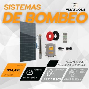 Kit de bombeo solar Kolosal | 3/4 HP | 1.25"