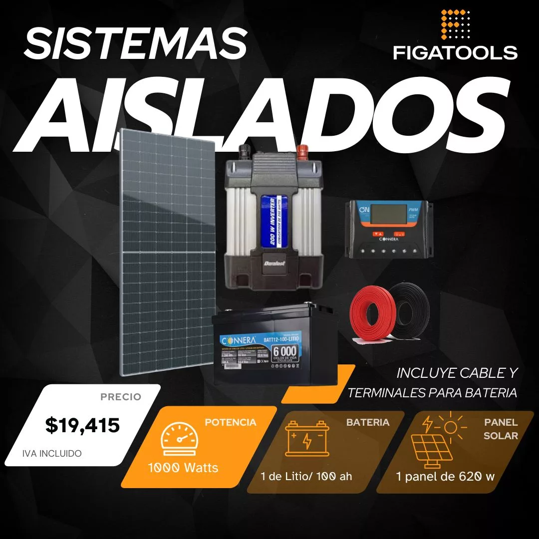 Kit solar aislado 1 Panel | 1 Bateria | Inversor 750 w
