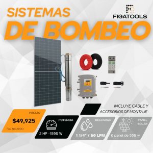 Kit de bombeo solar Kolosal | 2 HP | 1.25"