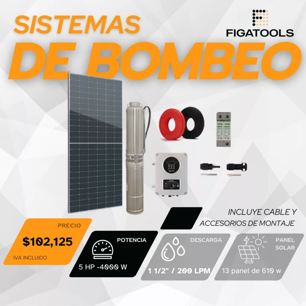 Kit de bombeo solar Kolosal | 5 HP | Descarga 1.5"