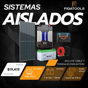Kit solar aislado 1 Panel | 1 Bateria | Inversor 750 w