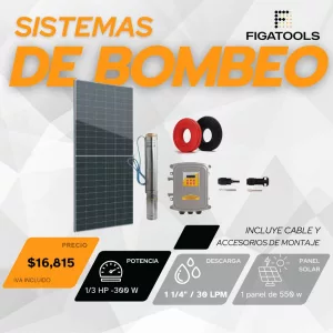 Kit de bombeo solar Kolosal | 1/3 HP | 1.25"
